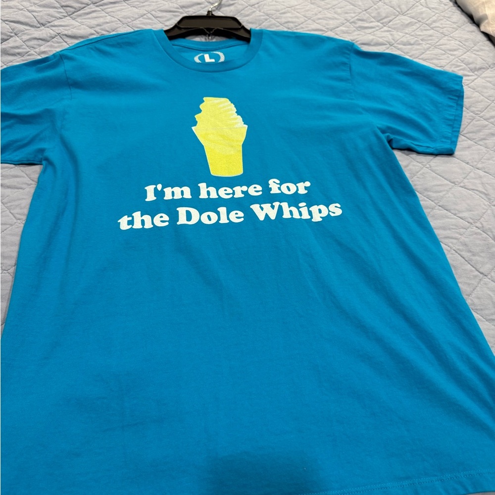 Disney Blue Graphic T-Shirt with Dole Whips Print